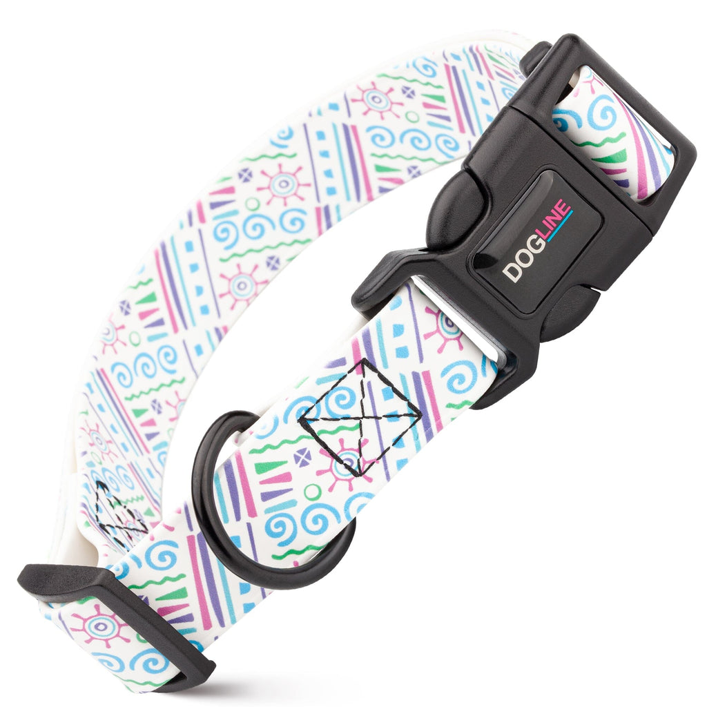Dogline Biothane Full Color Design Printed Dog Collar with Quick Release Buckle