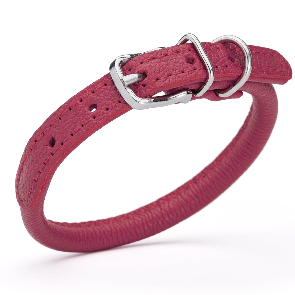 Soft Leather Round Dog Collar