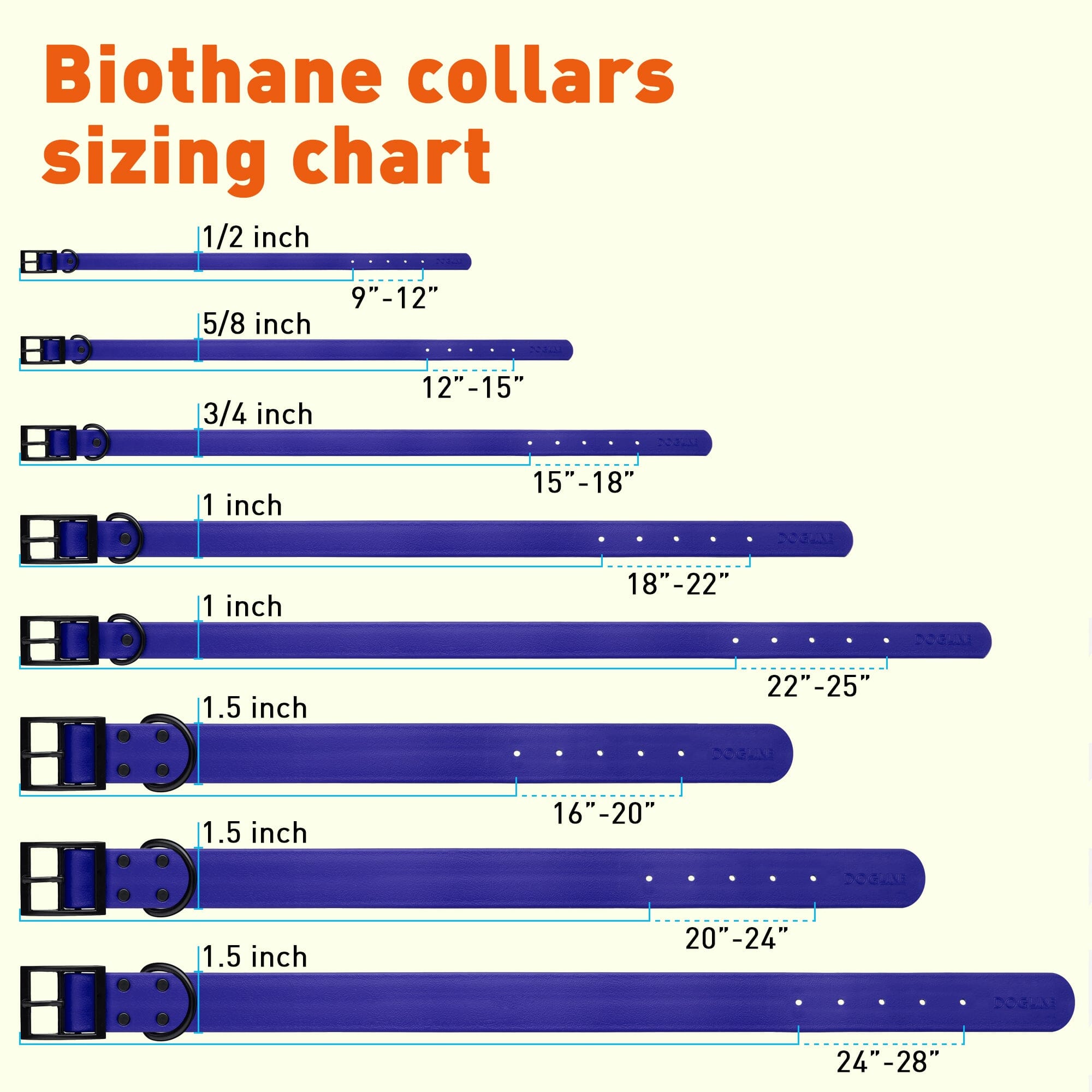 Biothane Waterproof Dog Collar - X-Small (9 to 12 inches)