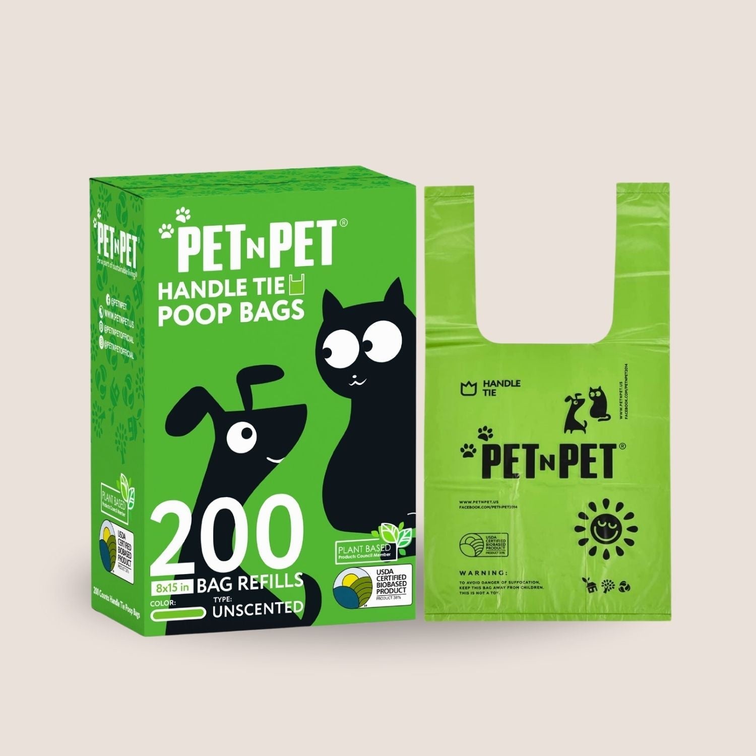 Handle Tie Dog Poop Bags
