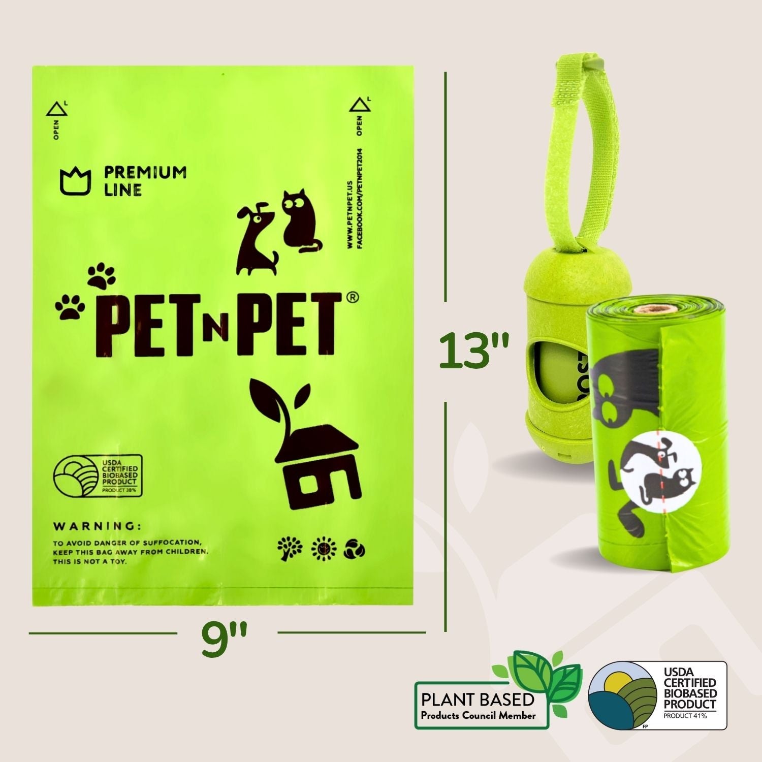 Premium Poop Bags with Dispenser