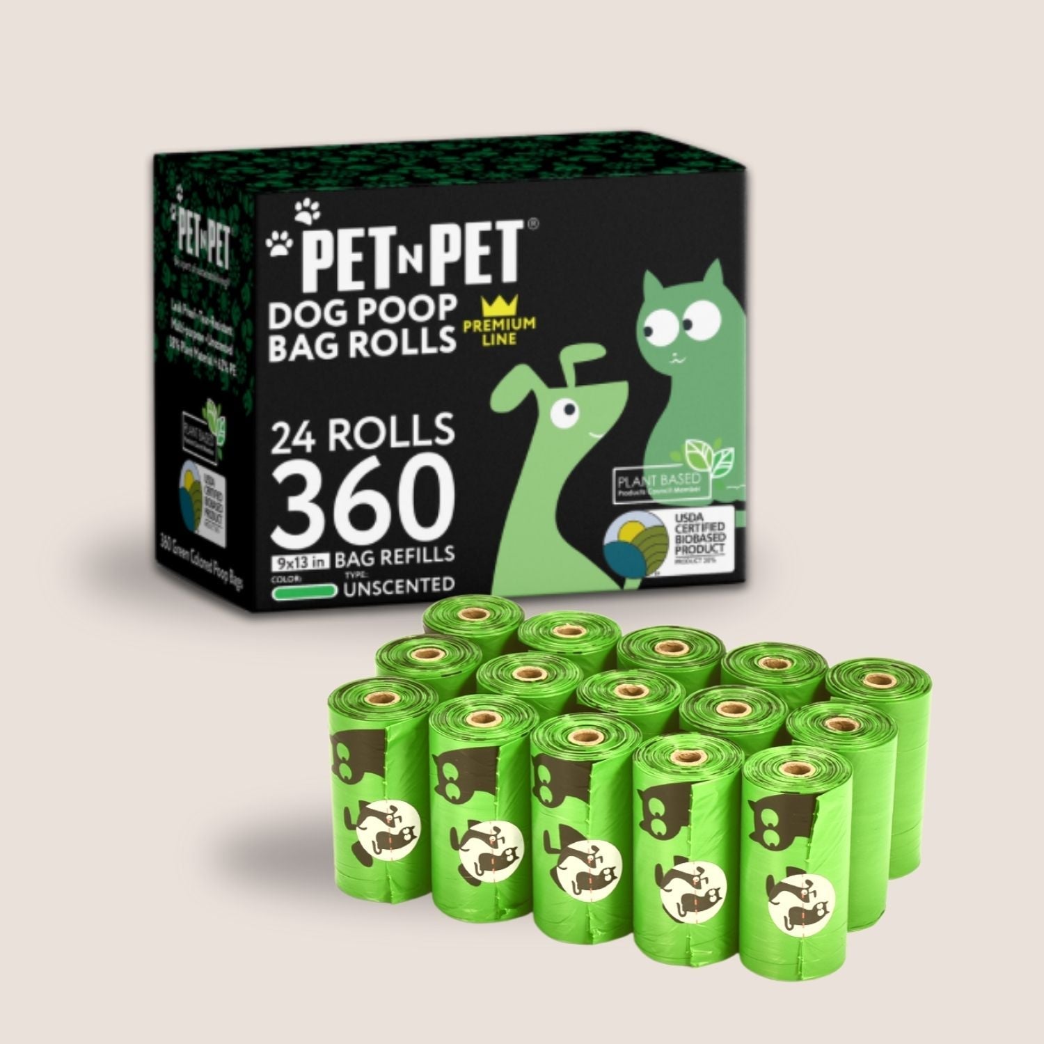 Premium Poop Bags with Dispenser