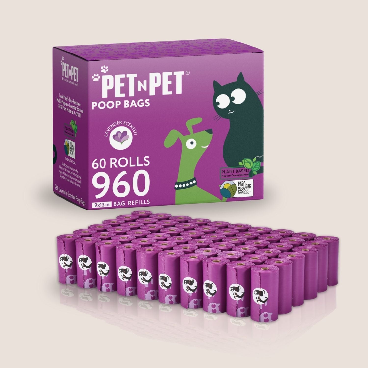 Premium Lavender-Scented Poop Bags