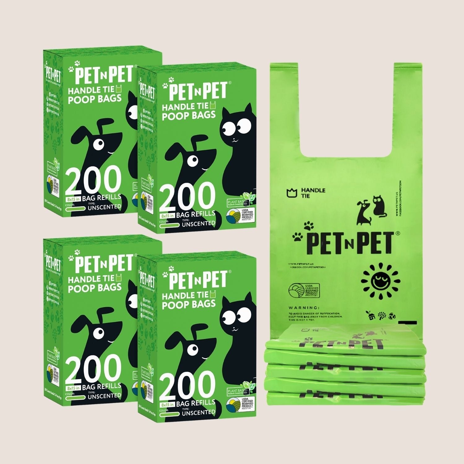 Handle Tie Dog Poop Bags