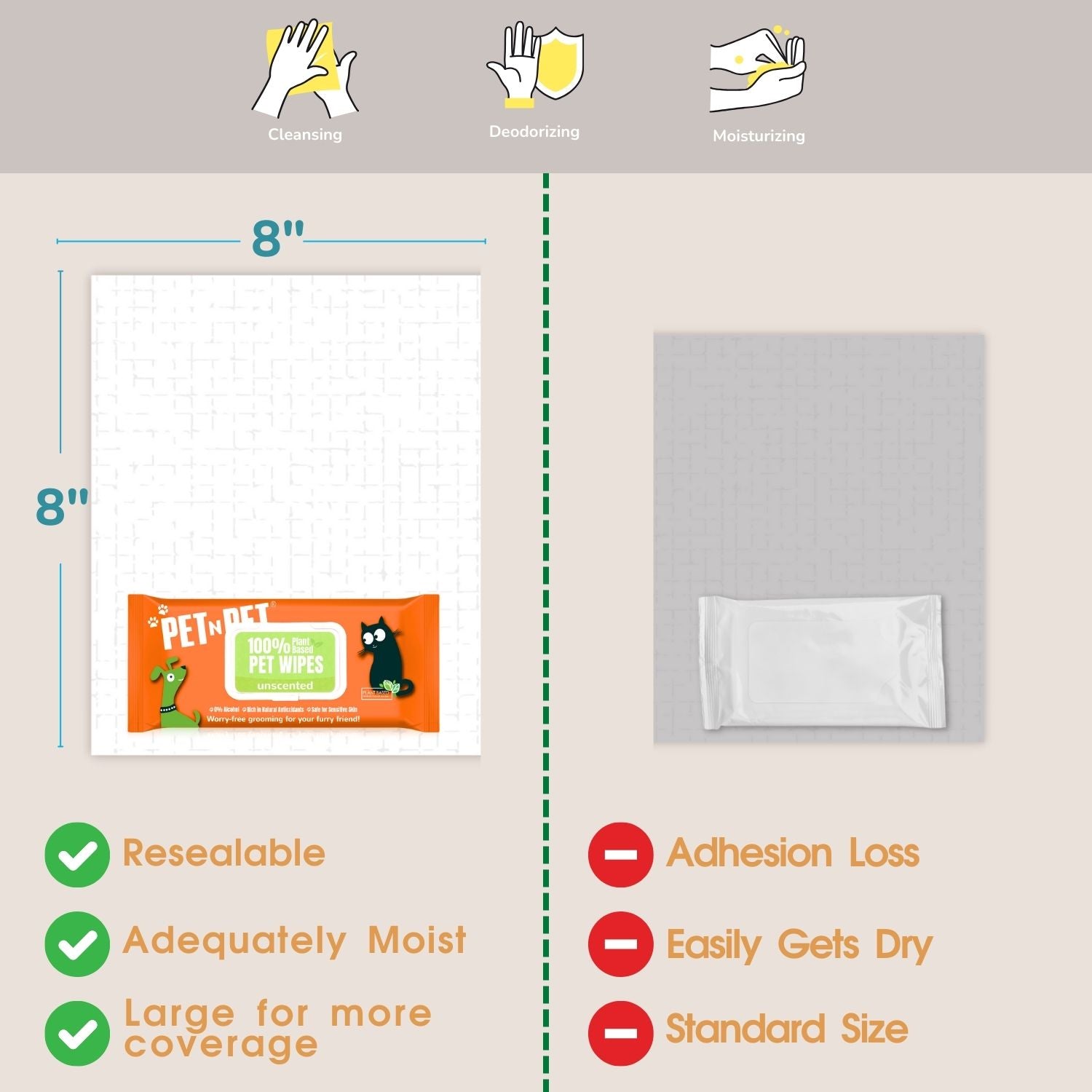 Dog Wipes Cleaning & Deodorizing 100 Count