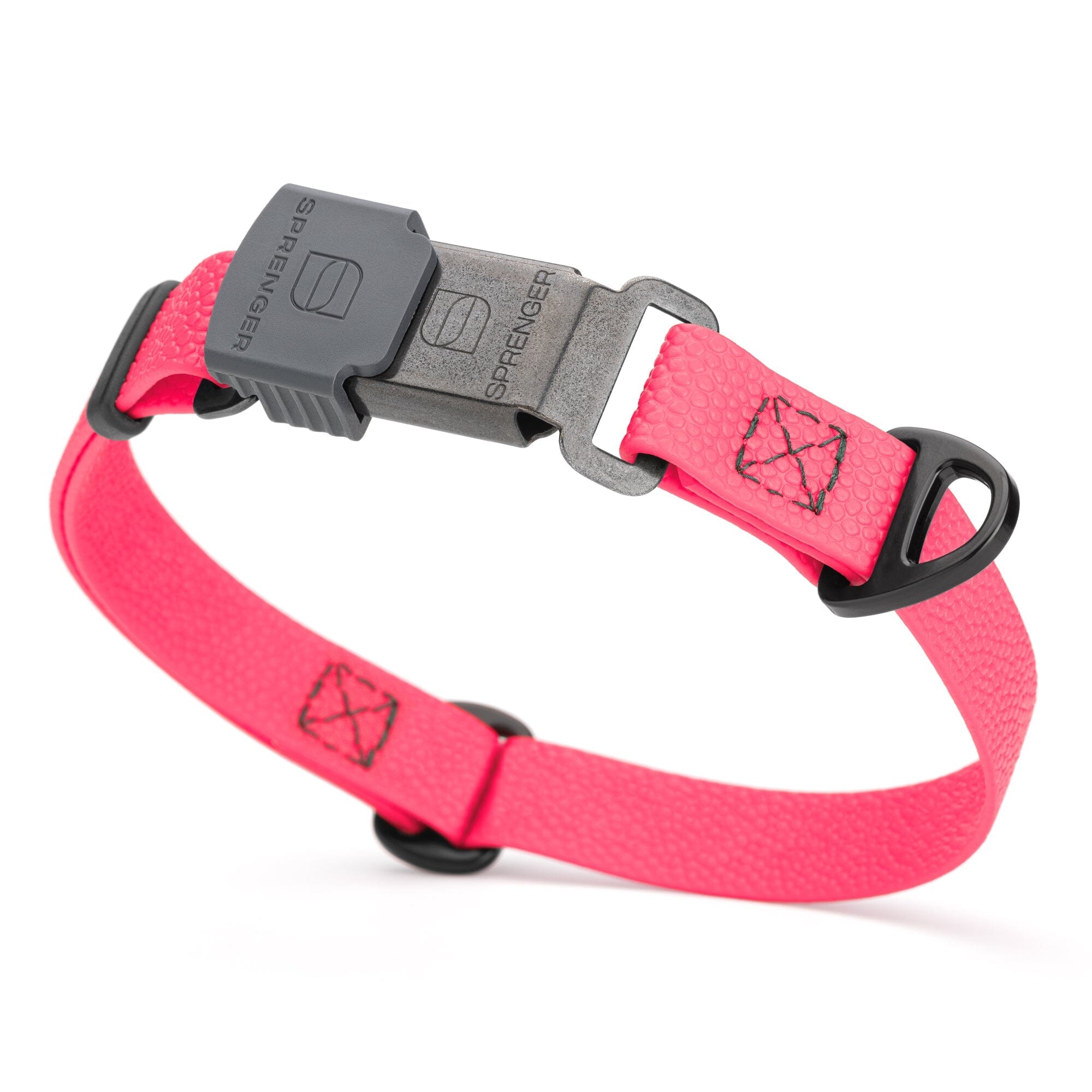 Dogline Pebble Emboss Biothane Dog Collar with Herm Sprenger Stainless Steel ClicLock Buckle