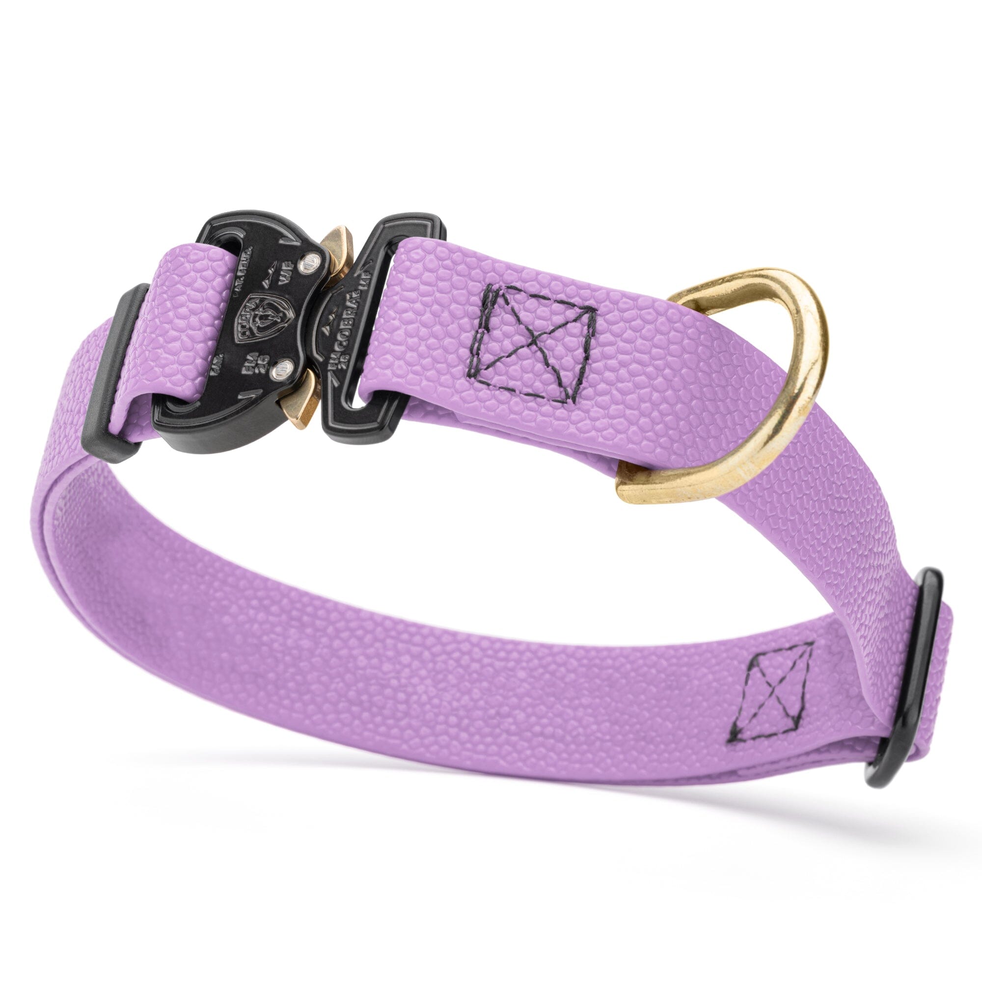 Dogline Pebble Emboss BioThane Dog Collar with Heavy Duty Cobra Buckle