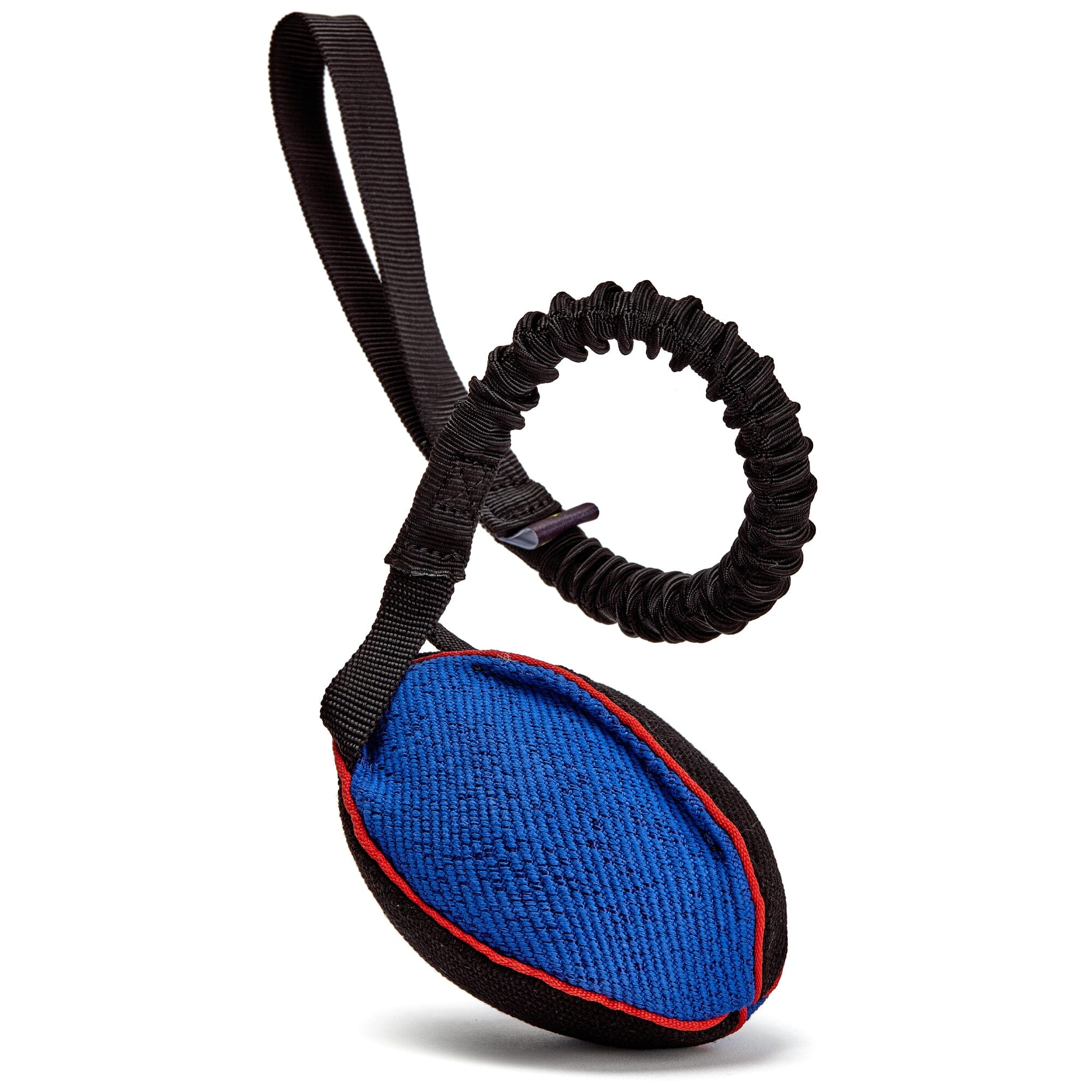 FDT Multi-Color French Linen Football Dog Toy with Bungee Handle