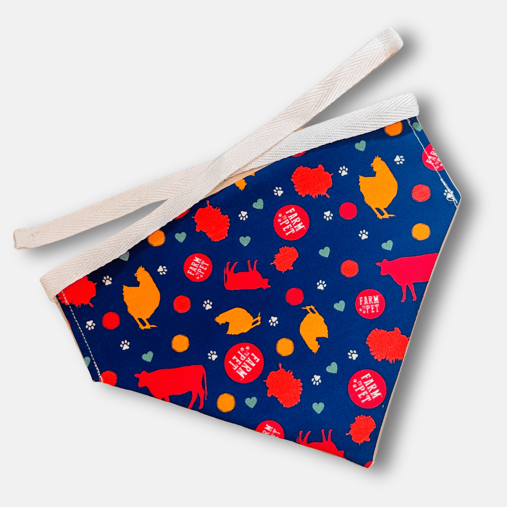 Tie-on Dog Bandana | Adjustable String-tie Bandana for Dogs and Cats