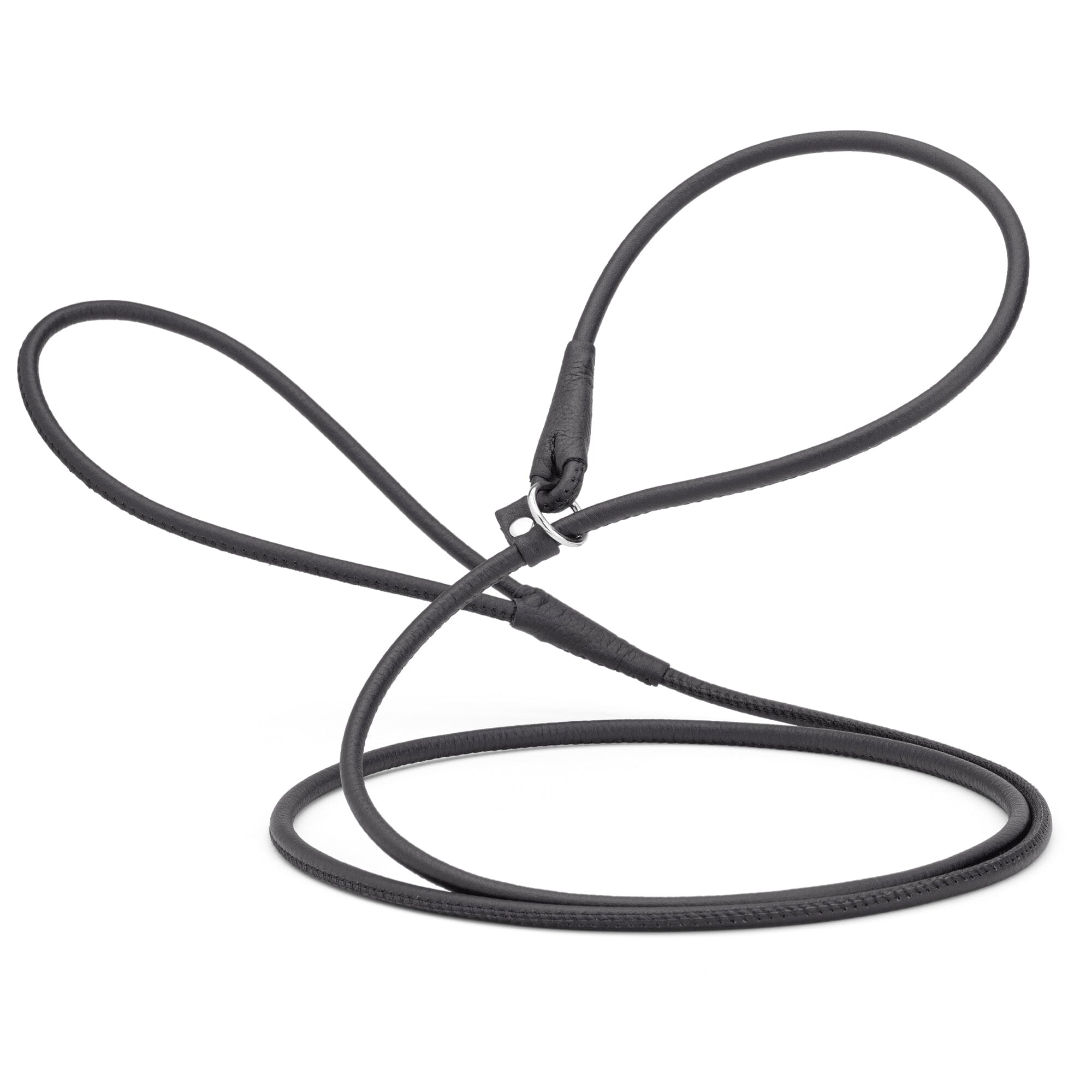 Soft Leather Round Slip Lead for Dogs