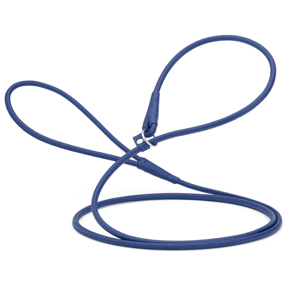 Soft Leather Round Slip Lead for Dogs