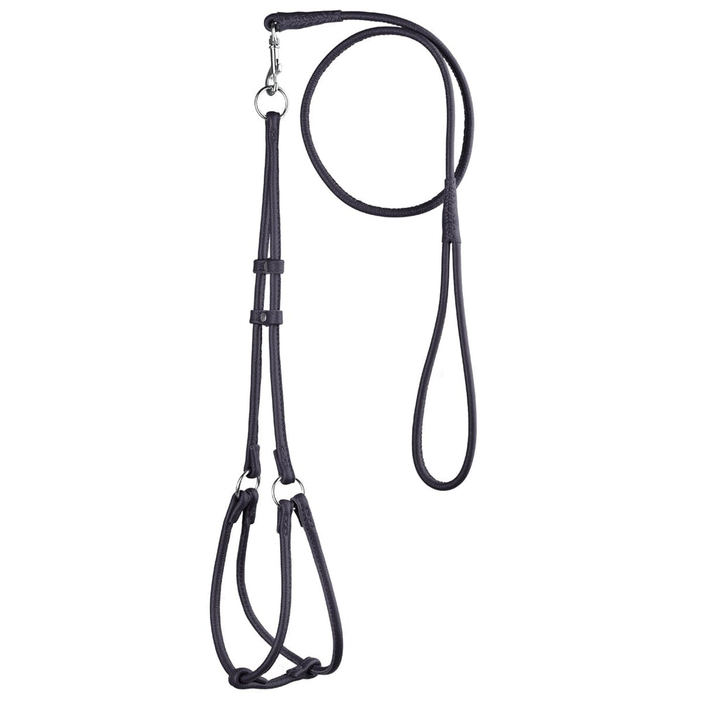Soft Leather Round Step-In Dog Harness + Round Dog Lead