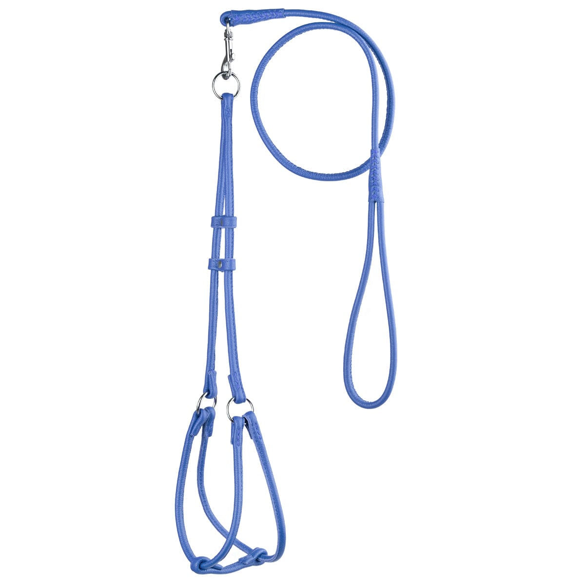 Soft Leather Round Step-In Dog Harness + Round Dog Lead