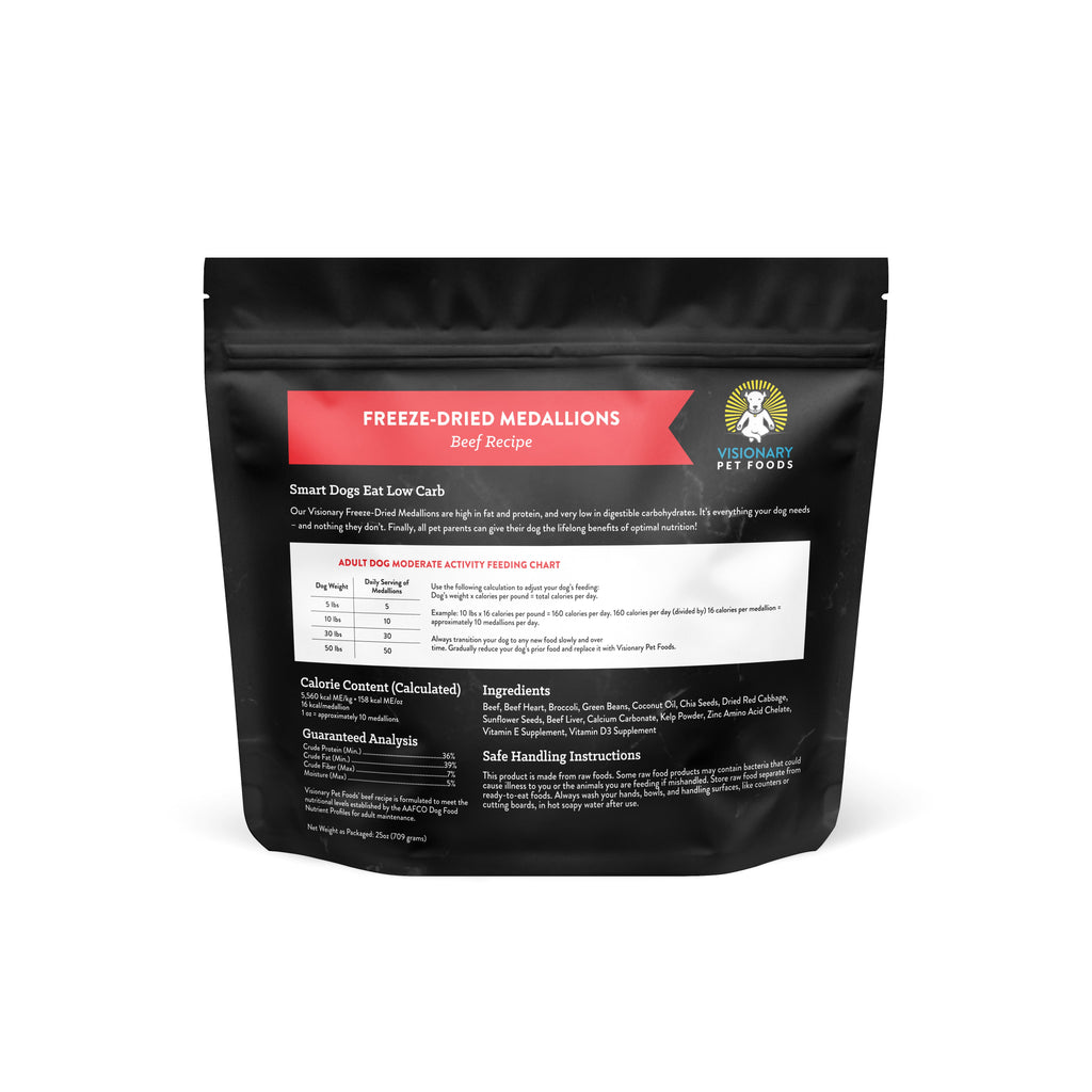 Freeze-Dried Beef Dog Food – High-Protein, Grain-Free Keto Recipe | 25oz Bag