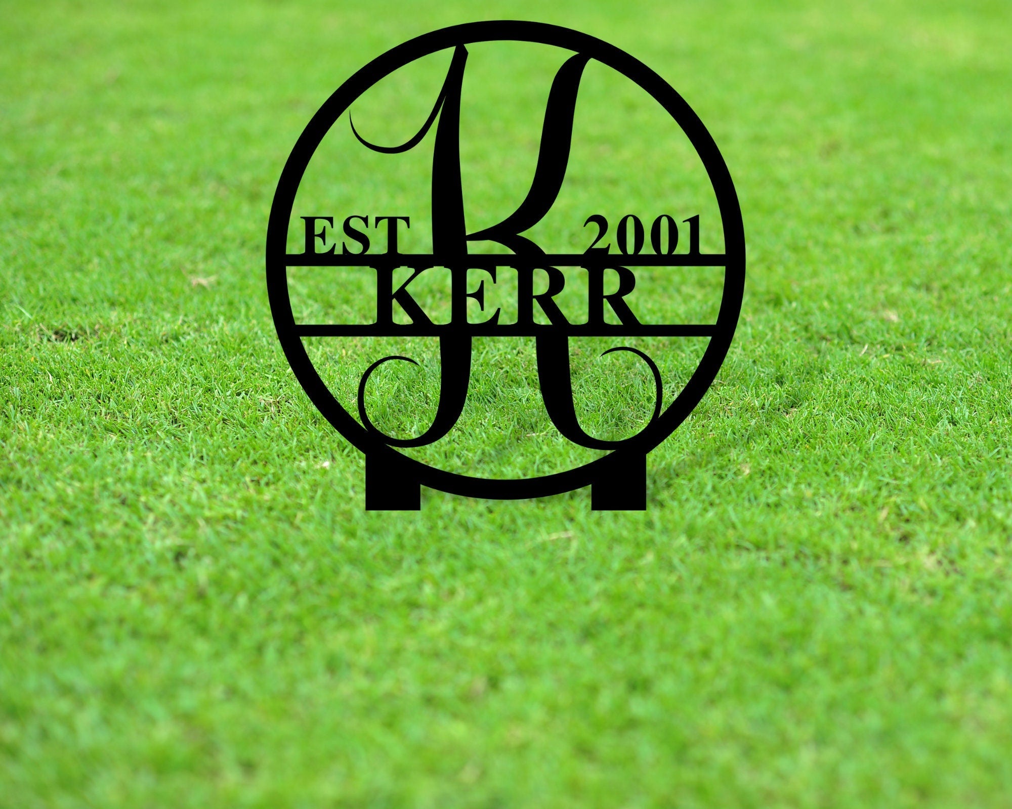 Circle Family Monogram Yard Sign