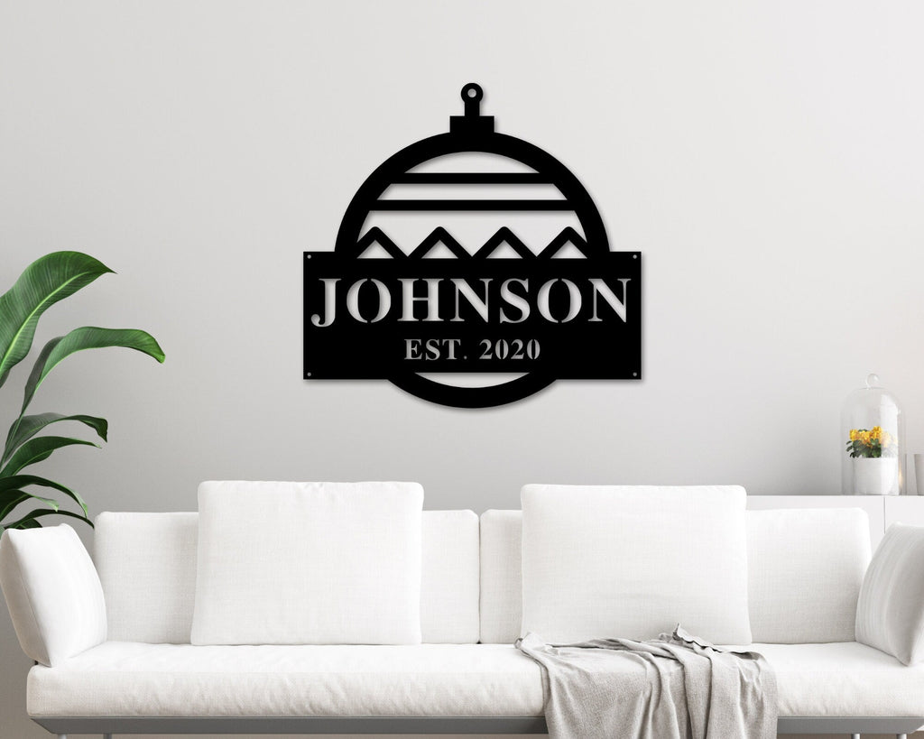 Last Name Christmas Custom Metal Sign