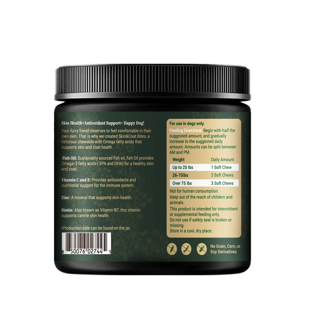 Skin & Coat Bites for Dogs – Shine, Strength & Allergy Relief